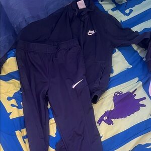 Nike Kids Navy Blue Track Pants and Zip up sweater